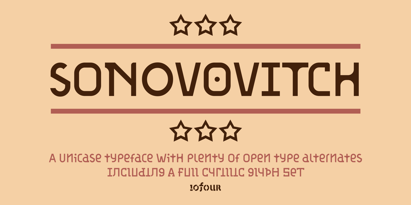 Beispiel einer Sonovovitch-Schriftart